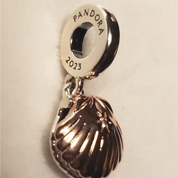 Pandora, club, charm, seashell, and pearl dangle charm. - Picture 4 of 8